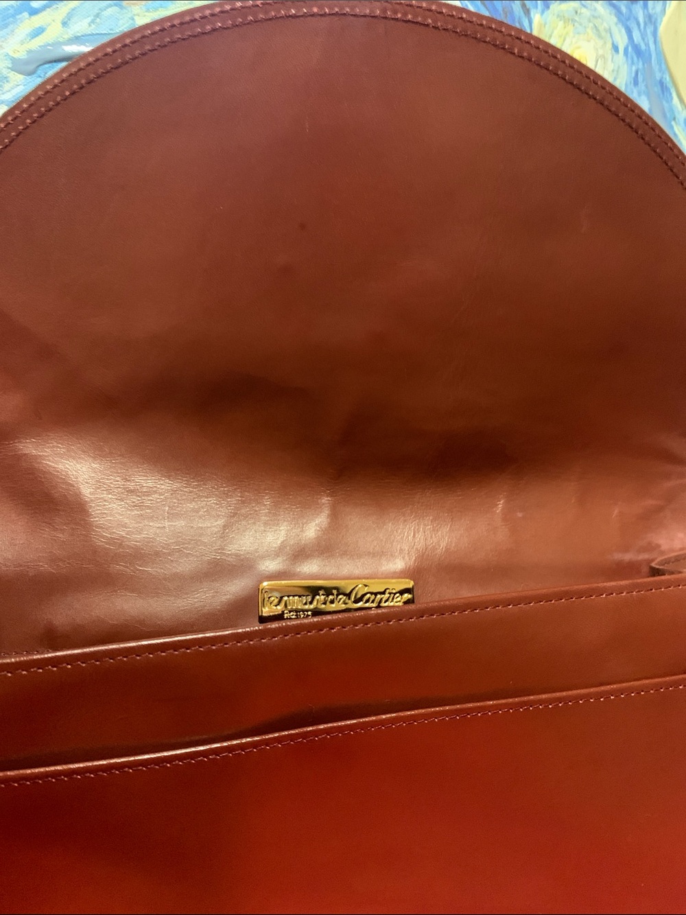 Cartier Leather  EnvelopeClutch in Deep Chestnut  with  COA - Picture 4 of 12